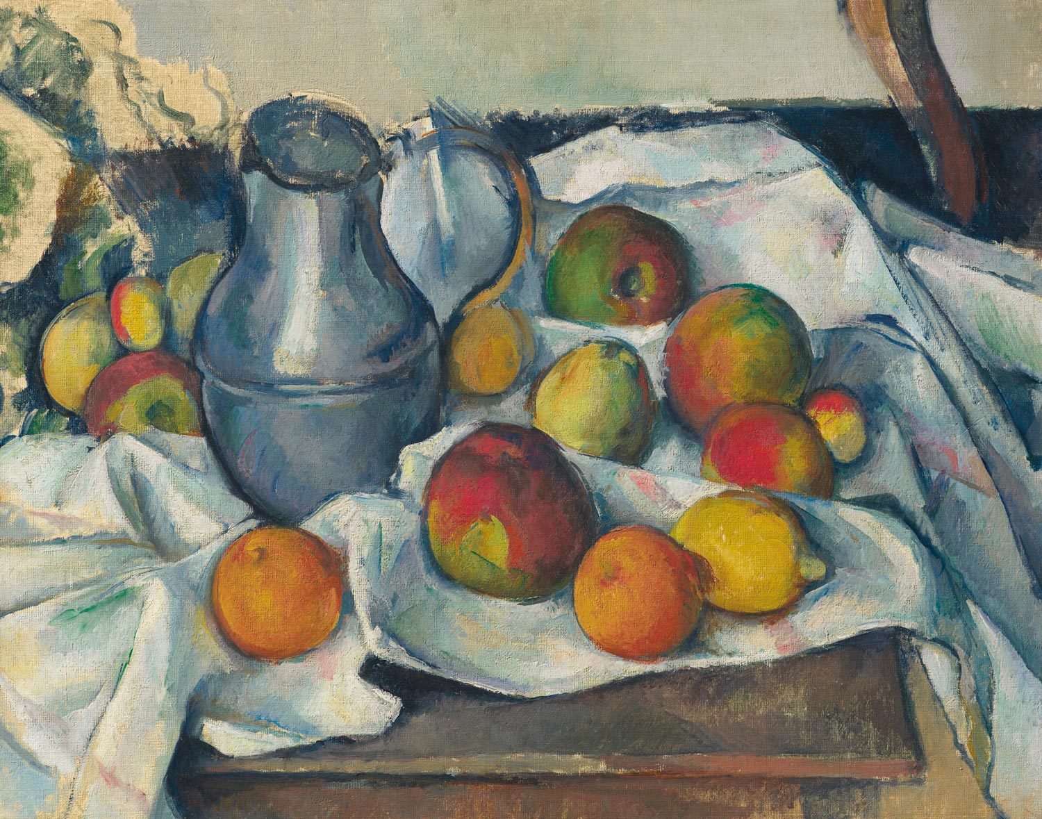 Paul Cézanne (1839-1906), Bouilloire et fruits, 1888-1890. Oil on canvas. 18 ⅜ x 23 in. Estimate on request. Offered in the Impressionist and Modern Art Evening Sale on 13 May at Christie’s in New York. Newhouse Masterpieces from the Collection of S.I. Newhouse