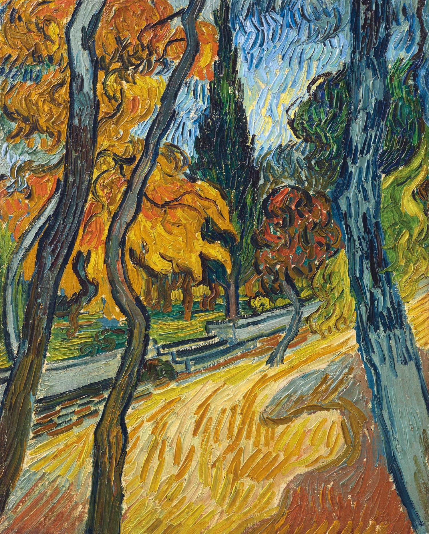 Vincent van Gogh (1853-1890), Arbres dans le jardin de l’asile, October, 1889. Oil on canvas. 16 ¼ x 13 ¼ in. Estimate on request. Offered in the Impressionist and Modern Art Evening Sale on 13 May at Christie’s in New York. Newhouse Masterpieces from the Collection of S.I. Newhouse