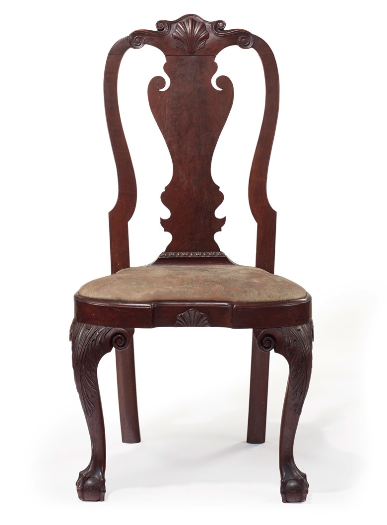 The Powel-Griffitts family Queen Anne carved walnut compass-seat side chair, Philadelphia, circa 1750. Estimate $200,000-300,000. To be offered in Important American Furniture, Folk Art, Silver and Prints on 17-18 January 2019 at Christie’s New York