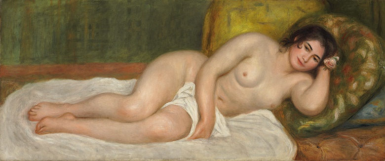 Pierre-Auguste Renoir (1841-1919), Femme nue couchée, Gabrielle, 1903. Oil on canvas. 25¾ x 61¼ in (65.3 x 155.3 cm). Sold for $10,162,500 on 4 May 2010 at Christie’s in New York