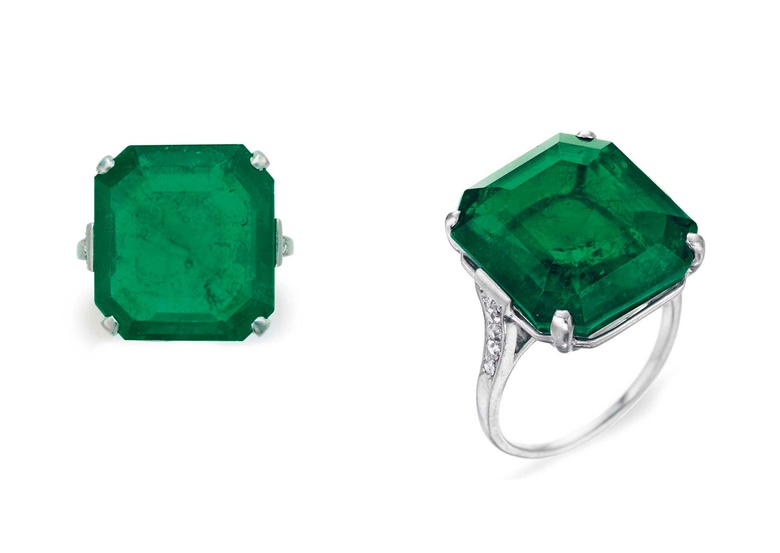 A Belle Époque emerald and diamond ring, by Cartier. Sold for $250,000 on 6 December 2017 at Christie’s in New York