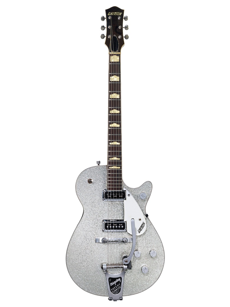 The Fred Gretsch Manufacturing Company, Brooklyn, 1957. A solid-body electric guitar, silver jet, 6129. Estimate $6,000-8,000. Offered in The David Gilmour Guitar Collection on 20 June at Christie’s in New York