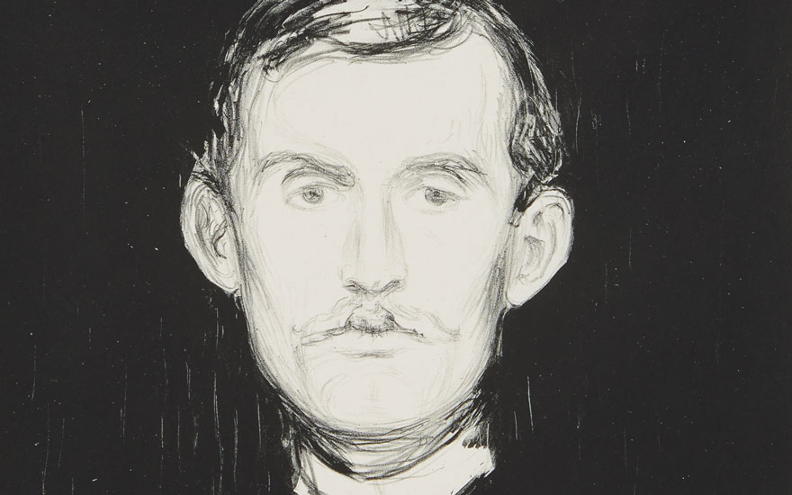 (Detail) Edvard Munch (1863-1944), Selbstporträt (Self-Portrait). Sheet 17¾ x 12⅜  in (451 x 313  mm). Offered in Prints & Multiples on 17-18 April 2019 at Christie’s in New York