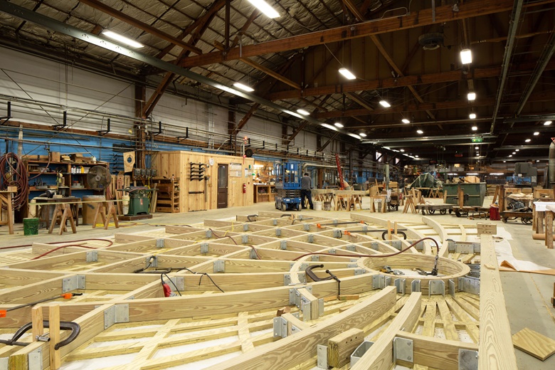 Martin Puryear, new sculpture for the 2019 US Pavilion, in process, 2019. Photograph by Yasunori Matsui. Courtesy Madison Square Park Conservancy
