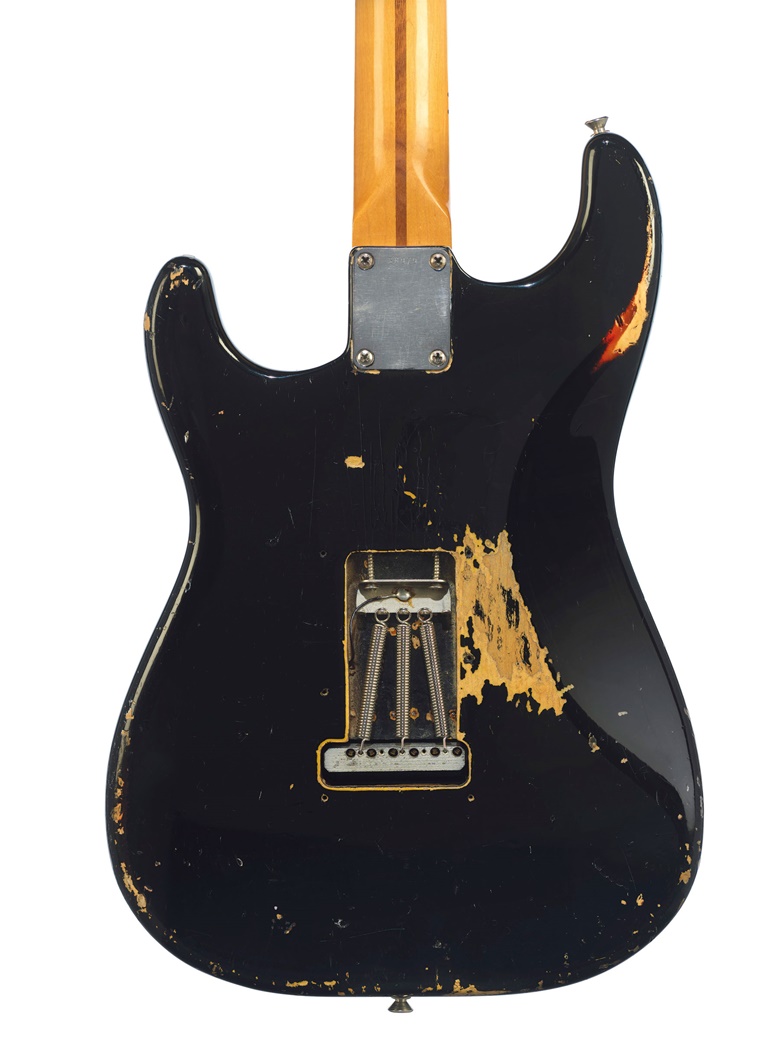 The back of The Black Strat, which has always been viewed by Gilmour as a working tool