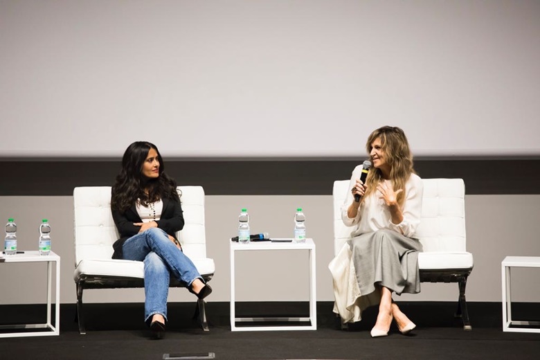 Martha Fiennes and Salma Hayek at the Yugen  premiere in Venice 