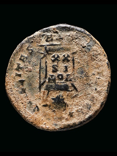 Minted in Trier in Germany between 321-324, the coin provides a date after which the hoard must have been buried