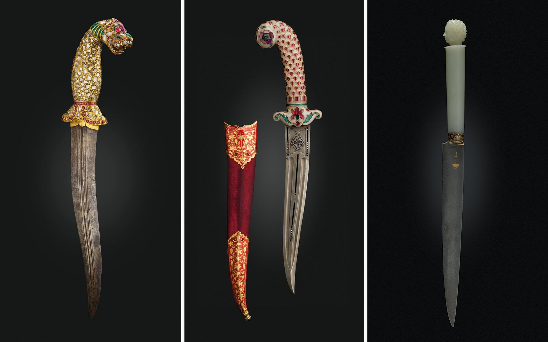 A GOLD GEM SET HILTED DAGGER (KINJAL)