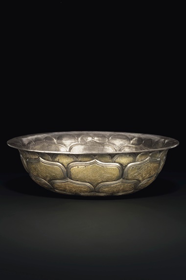 A very rare and important parcel-gilt silver bowl, Tang dynasty (AD 618-907). 9⅝ in (24.5 cm) diameter. Estimate $2,000,000-3,000,000. Offered in Masterpieces of Early Chinese Gold and Silver on 12 September 2019 at Christie’s in New York