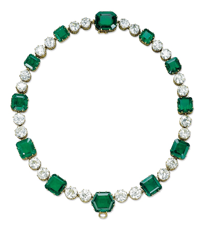 A magnificent emerald and diamond necklace by Cartier. Sold for CHF 9,125,000 on 12 November 2013 at Christie’s in Geneva