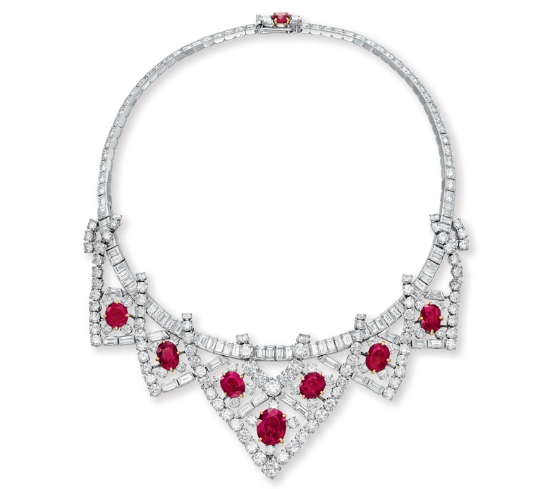 A ruby and diamond necklace by Cartier. Sold for $3,778,500 on 13 December 2011 at Christie’s in New York