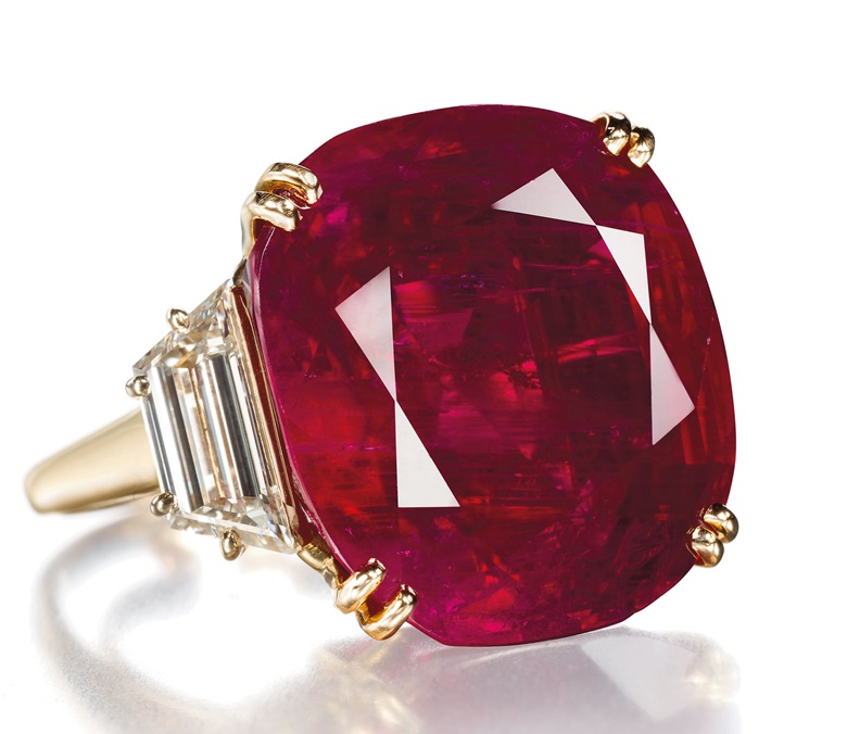 A ruby and diamond ring by Chaumet. Sold for CHF 6,243,000 on 14 May 2012 at Christie’s in Geneva