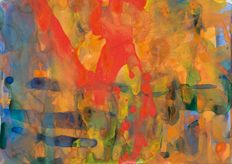 Gerhard Richter (b. 1932), 16. Okt. 90, executed in 1990. Watercolour on paper. 9⅜ x 13¼ in (23.7 x 33.5 cm). Estimate £80,000-120,000. Offered in the Post-War and Contemporary Art Day Auction  on 5 October at Christie’s in London