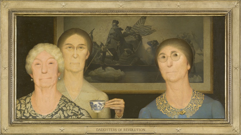 Grant Wood (1891-1942), Daughters of Revolution, 1932. Oil on Masonite. Cincinnati Art Museum, Ohio, USAThe Edwin and Virginia Irwin Memorial FundBridgeman Images