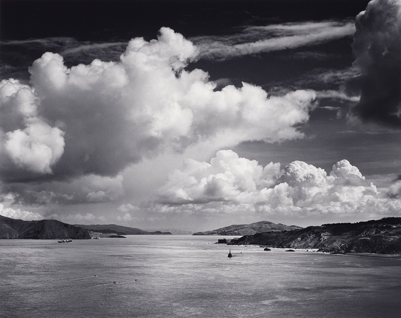Ansel Adams (1902-1984), The Golden Gate before the Bridge, San Francisco, California, 1932. Gelatin silver print. Imagesheet 15¼ x 19⅛ in. (38.8 x 48.7 cm). Mount 21⅞ x 27⅞ in (55.5 x 70.7 cm). Estimate $8,000-12,000. Offered in Ansel Adams and the American West Photographs from the Center for Creative Photography on 10 December 2019 at Christie’s in New York. Artwork © The Ansel Adams