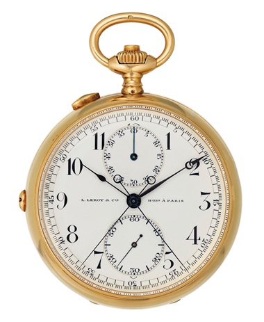 L. Leroy & Cie. A split seconds chronograph Hgers á Paris, No. 16004 & 26490, circa 1920, formerly belonging to Ernest Hemingway. Estimate $15,000-25,000. Offered in Important Watches on 12 December at Christie’s in New York
