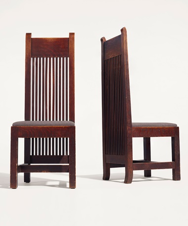 Frank Lloyd Wright (1867-1959), two important chairs from the Ward W. Willits House, Highland Park, Illinois, circa 1902. Estimate $200,000-300,000.