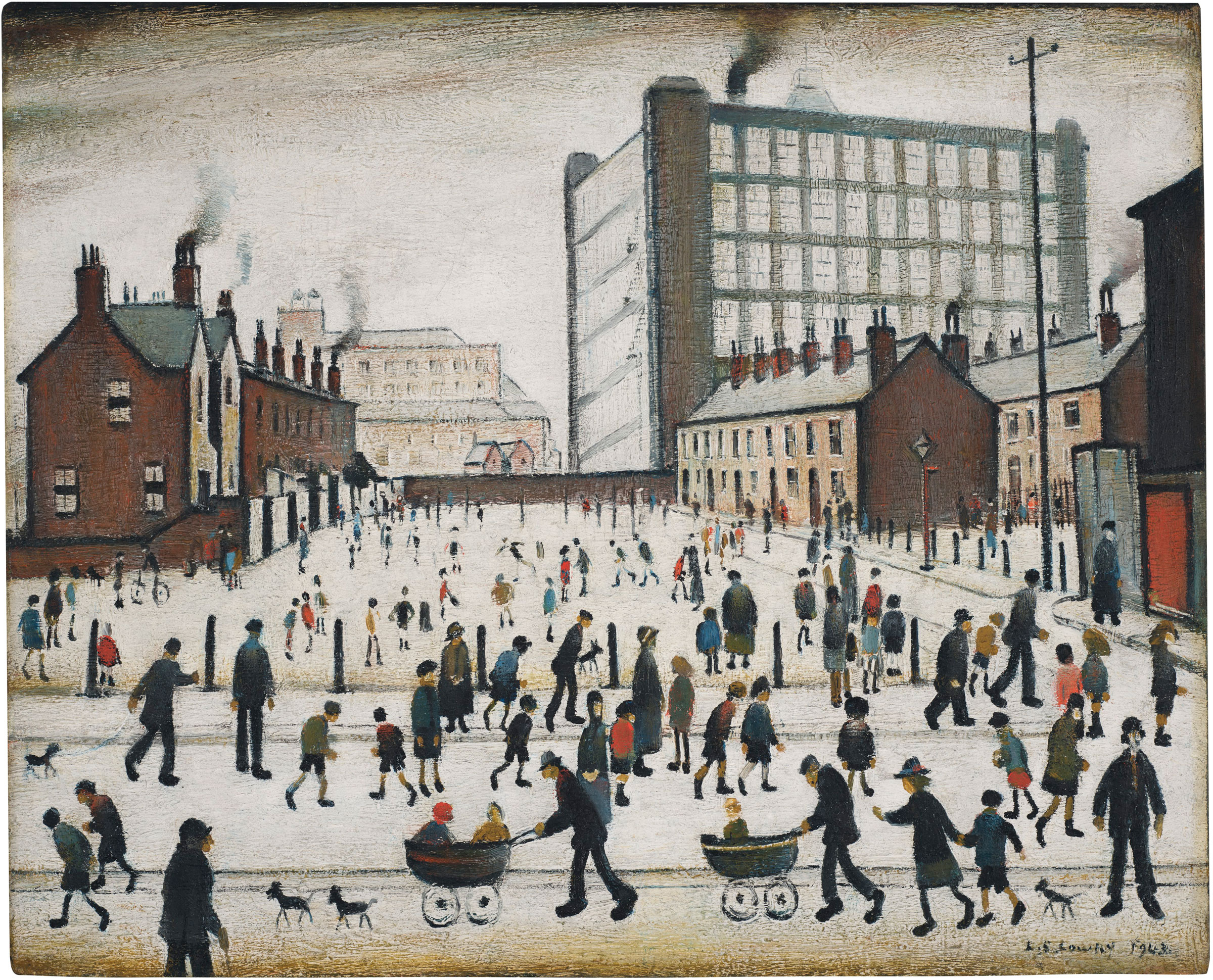 L.S Lowry Race Meeting CANVAS WALL ART Picture Print 