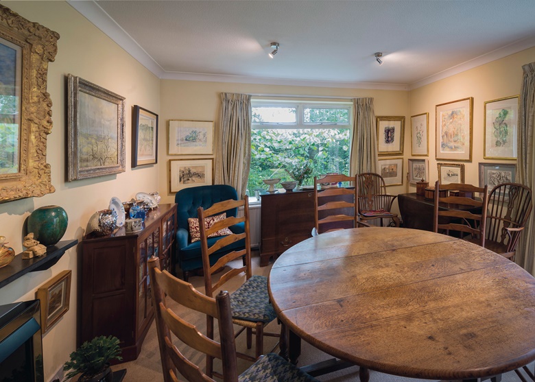 The dining room of the Freer home in Cheshire