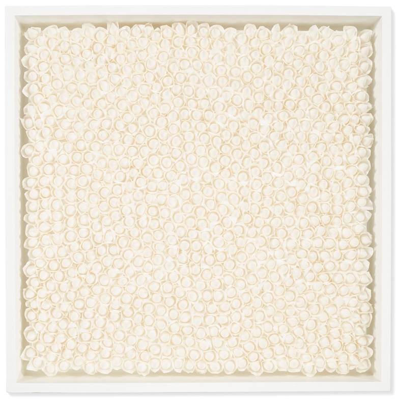 Rakuko Naito (b.1935), Untitled, 2014. Japanese paper on board in artists frame. 24 x 24 x 5 in (61 x 61 x 12.7 cm). Estimate $15,500. Offered in Tadaaki Kuwayama and Rakuko Naito, 8-17 January at Christie’s in New York