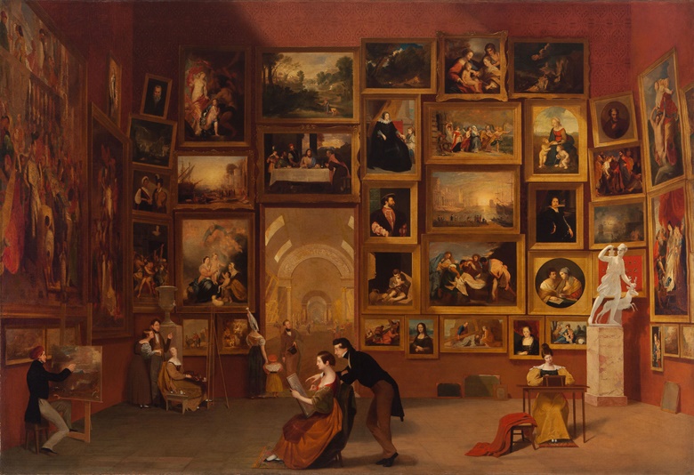 Samuel F. B. Morse, Gallery of the Louvre, 1831-33. Oil on canvas. 73¾ x 108 in (187.3 x 274.3 cm). Terra Foundation for American Art, Daniel J. Terra Collection, 1992.51. Photography © Terra Foundation for American Art, Chicago