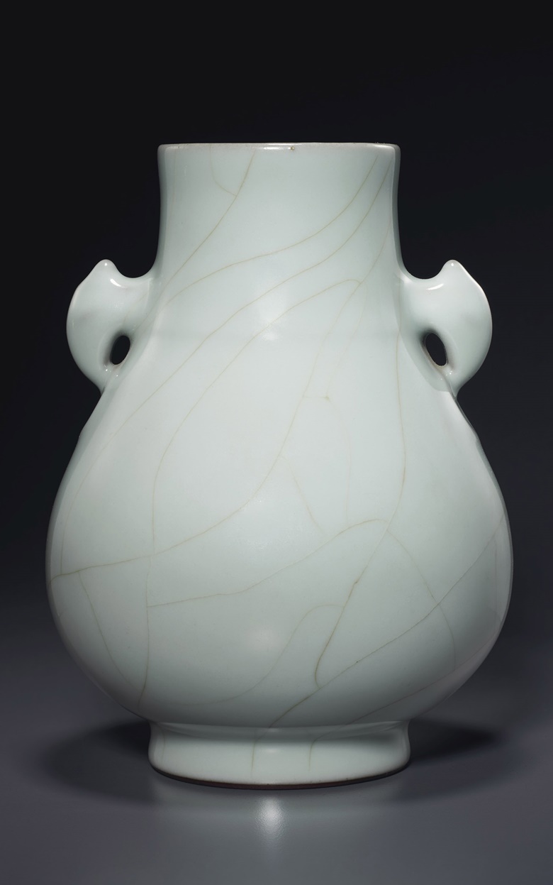 A Guan-type Hu-form vase, China, Qianlong six-character mark in underglaze blue and of the period (1736-1795). 7¾ in (19.7 cm) high. Estimate $100,000-150,000. Offered in Sacred and Imperial The James and Marilynn Alsdorf Collection Part I on 24 September at Christie’s in New York