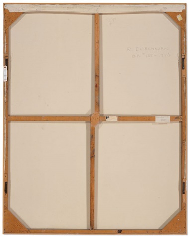 The reverse of Diebenkorn's painting helpfully explains which way up it should be hung