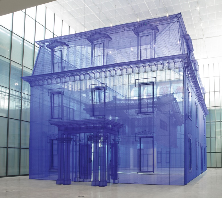 Do Ho Suh, Home within Home within Home within Home within Home, 2013. Polyester fabric, metal frame. 602.36 x 505.12 x 510.63 in (1530 x 1283 x 1297 cm). © Do Ho Suh. Courtesy the artist and Lehmann Maupin, New York, Seoul and Hong Kong