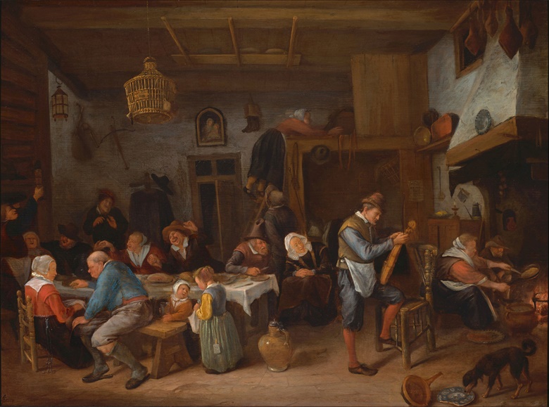 Jan Steen (1626-1679) Merry Company in an Inn. 17th century. Oil on panel. Photo Salomon Lilian
