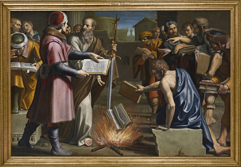 Lucio Massari (1569-1633), Saint Paul Exhorting the Ephesians to Burn Heretical Books, circa 1612. Oil on canvas. 193 x 277.5 cm. Photo Fondantico di Tiziana Sassol