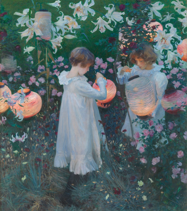 约翰·辛格·萨金特（1856-1925），《康乃馨、百合、百合、玫瑰》，1885-1886年作。油彩 画布。218.5 x 197 公分。照片︰© Tate