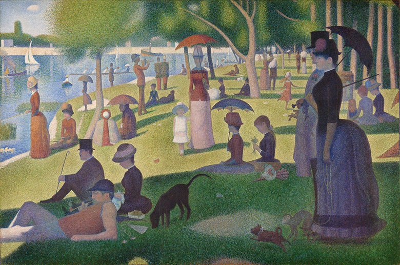 Georges Seurat (1859-1891), A Sunday on La Grande Jatte - 1884, 1884-1886. Oil on canvas. 207.5 x 308.1 cm. Helen Birch Bartlett Memorial Collection. 1926.224. Courtesy of the Art Institute of Chicago