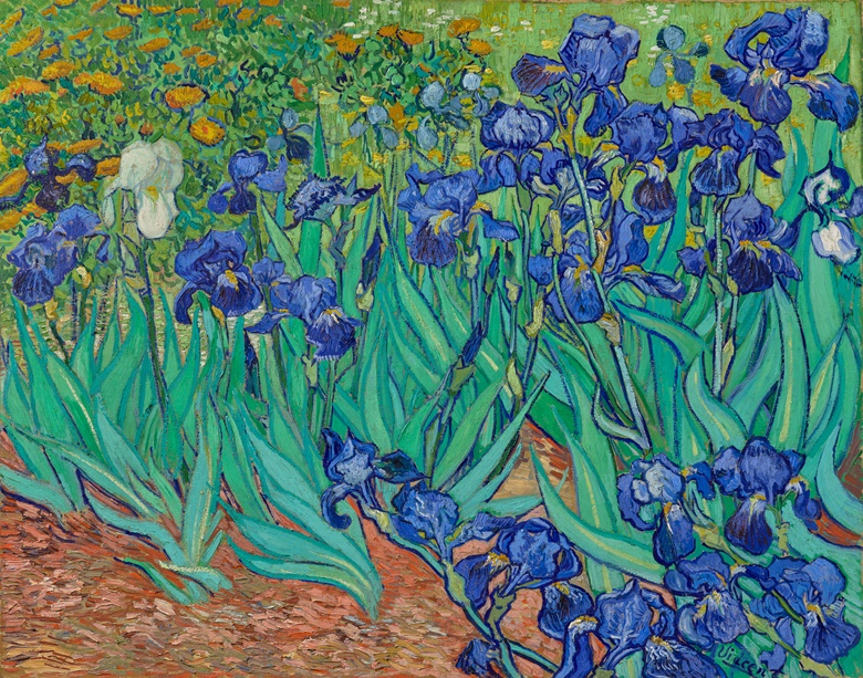 Vincent van Gogh, Irises, 1889. Oil on canvas. 74.3 x 94.3 cm. 90.PA.20. The J. Paul Getty Museum, Malibu, California. Digital image courtesy of the Getty’s Open Content Program