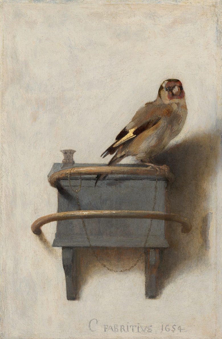 Carel Fabritius (1622-54), The Goldfinch, 1654. Oil on panel. 33.5 x 22.8 cm. Mauritshuis, The Hague, The Netherlands. Photo Bridgeman Images