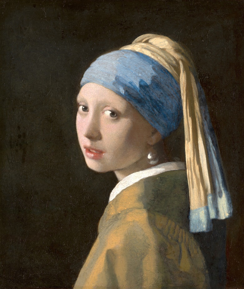 Jan Vermeer, Girl with a Pearl Earring, c 1665-6. Oil on canvas. 44.5 x 39 cm. Mauritshuis, The Hague, The Netherlands. Photo Bridgeman Images