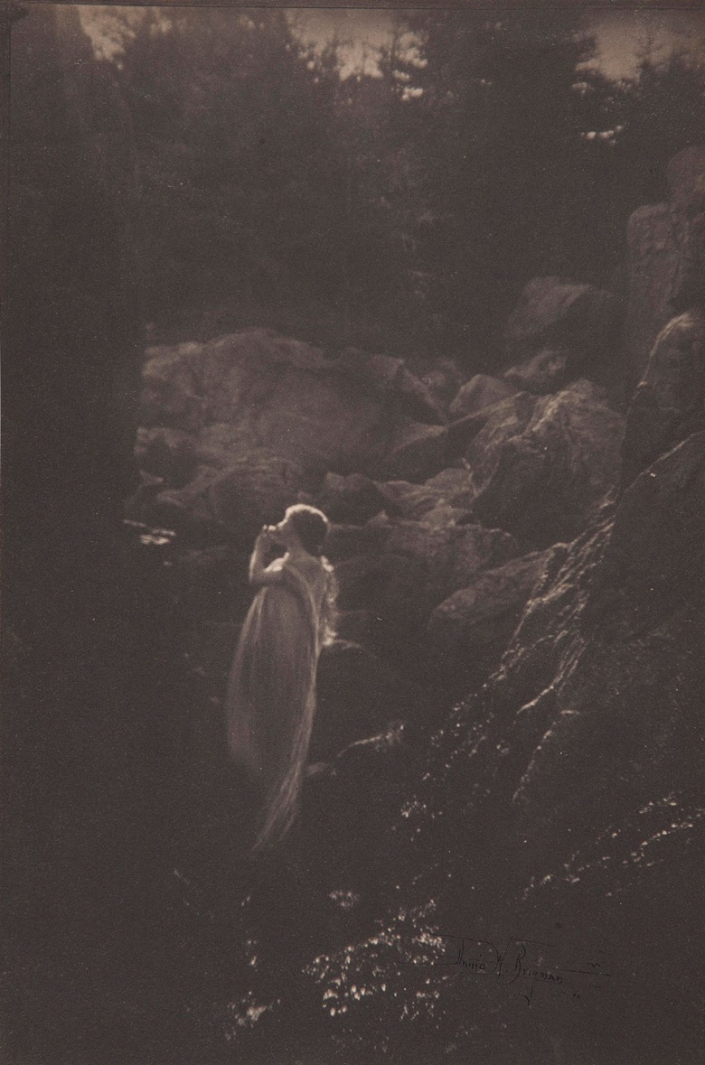 Anne Brigman, Untitled, c. 1910. Platinum print, mounted on tissue. Sheet 9½ x 6¼ in (24 x 15.8 cm). Estimate $6,000-8,000. Offered in From Pictorialism into Modernism 80 Years of Photography, 30 April-13 May, Online