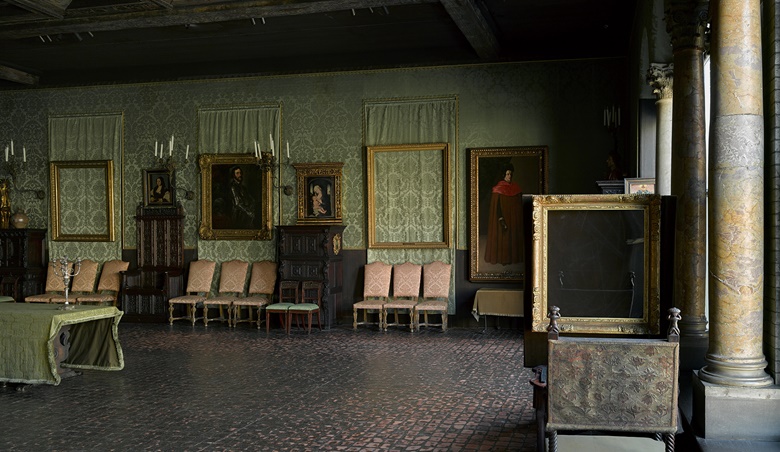The Dutch Room at the Isabella Stewart Gardner Museum in Boston, from which 13 masterpieces were stolen in 1990. Photo Isabella Stewart Gardner Museum, Boston.
