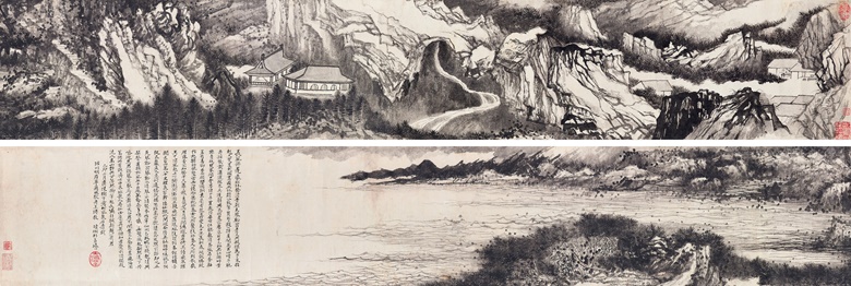 清 石涛 《松风泉石图》，水墨纸本 手卷，32.5 x 383公分（11 ¾ x 150 ¾寸），1699年作。估价：300,000-500,000港元。此拍品将于2020年7月8日佳士得香港中国古代书画呈献