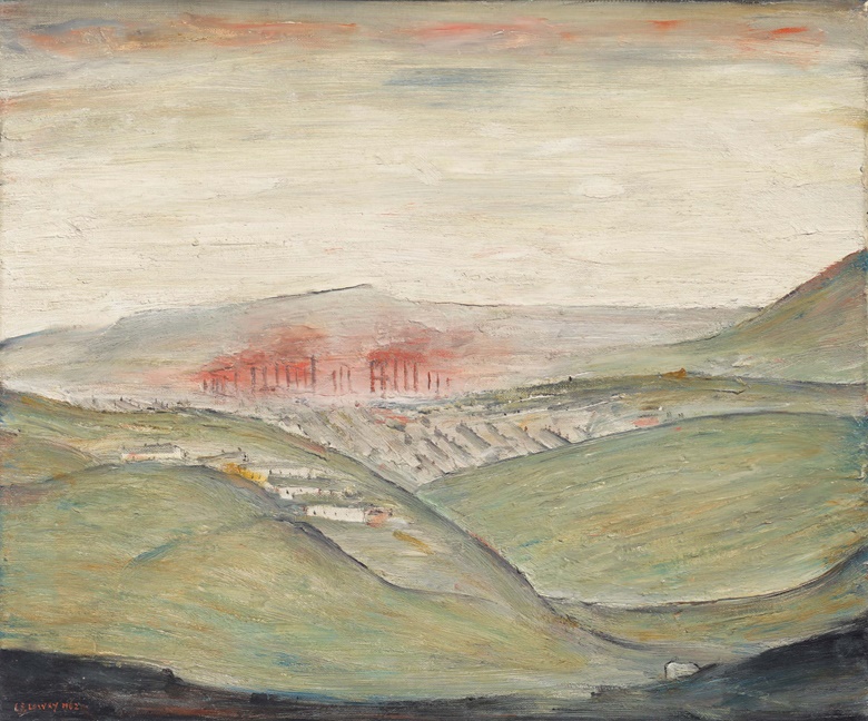 Laurence Stephen Lowry, R.A. (1887-1976). Ebbw Vale Steel Works, 1962. Oil on canvas. 20 x 24 in (50.8 x 61 cm). Estimate £150,000-250,000. Offered in People Watching The Art of L.S. Lowry, 15 June-2 July, Online