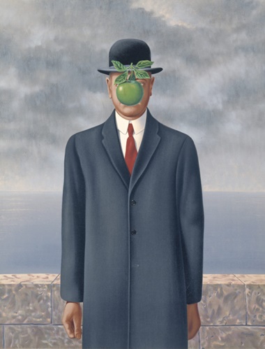 雷尼·马格利特 《人类之子》，1964年作，私人收藏。© Charly Herscovici, Brussels Artists Rights Society (ARS), New York.