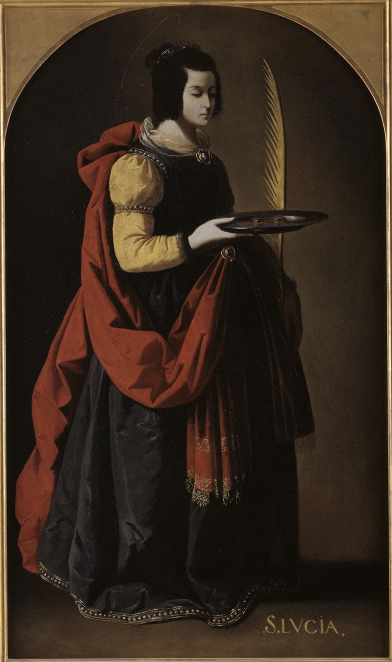 弗朗西斯科·祖巴兰（Francisco de Zurbarán）《圣露西》，1635至1640年作，法国巴黎奥登美术馆馆藏