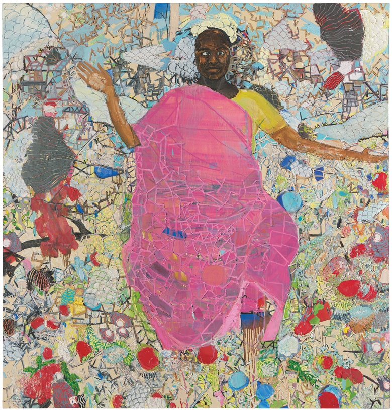 Mequitta Ahuja (b. 1976), Generator, 2010. Oil on canvas. 83⅞ x 80 in (213.2 x 203.5 cm). Estimate £15,000-20,000. Offered in First Open Post-War & Contemporary Art Online, 14-28 July 2020, Online