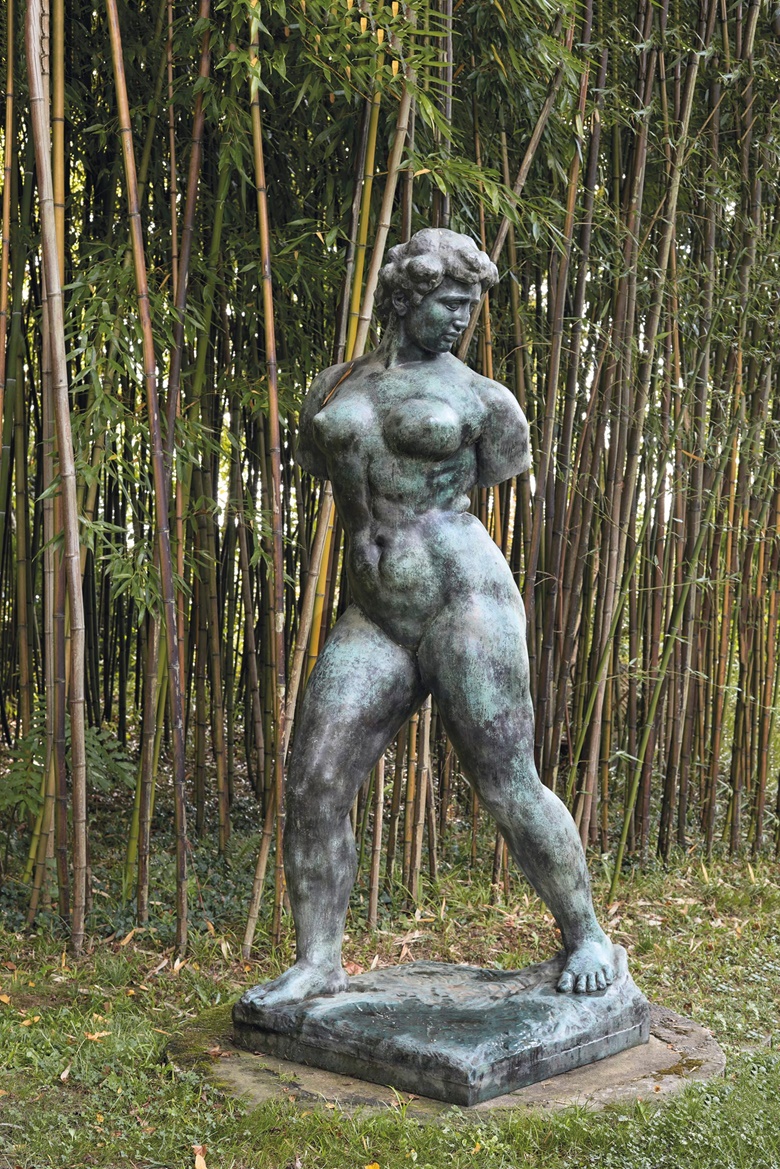 Aristide Maillol (1861-1944), L’Action enchaînée, Monument à Auguste Blanqui sans bras, conceived in 1906 and cast after 1962 in an edition of six. Bronze with green patina. 85 in (216 cm) high. Estimate €500,000-700,000. Offered in The Secret Garden of Paul Haim on 22 October at Christie’s in Paris