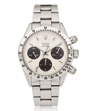 Rolex, Oyster cosmograph Daytona chronograph, ref. 6265, owned & worn by auto-racing legend Carroll Smith. Accessories two books by Carroll Smith, Prepare to Win, 1975, and Drive to Win, 1996. Bracelet size 7.5 in (190.5 mm). Estimate $150,000-200,000. Offered in Watches Online Discovering Time, 1-13 October 2020, Online