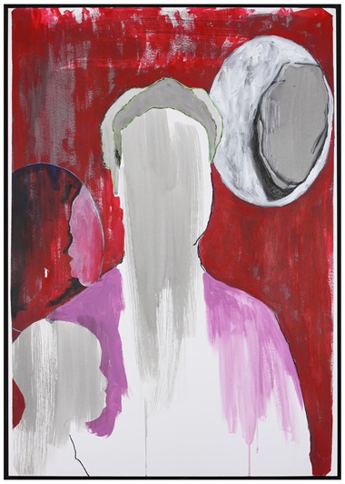 Thina Dube, We dont like them and they dont like us, 2020. Acrylic, drawing ink, charcoal and soft pastel on Fabriano. 100 x 70 cm. Image courtesy of Guns & Rain 