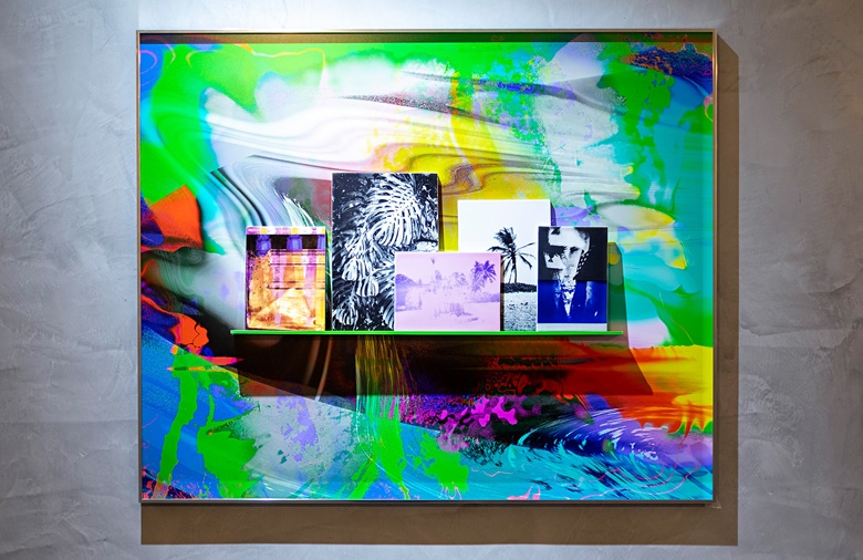 Namsa Leuba, Flash II (from the Weke series), 2018. Pro pigment print, collage on aluminium. 90 x 110 cm. Image courtesy of Boogie-Wall