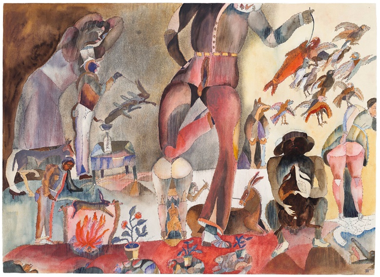 Francisco Toledo (1940-2019), La fiesta de los animales, 1973. Acuarela y tinta sobre papel. 48,3 x 66 cm (19 pulg x 26 pulg). Estime $ 60,000-80,000. Ofrecido en Arte Latinoamericano el 13 de noviembre de 2020 en Christie's en Nueva York
