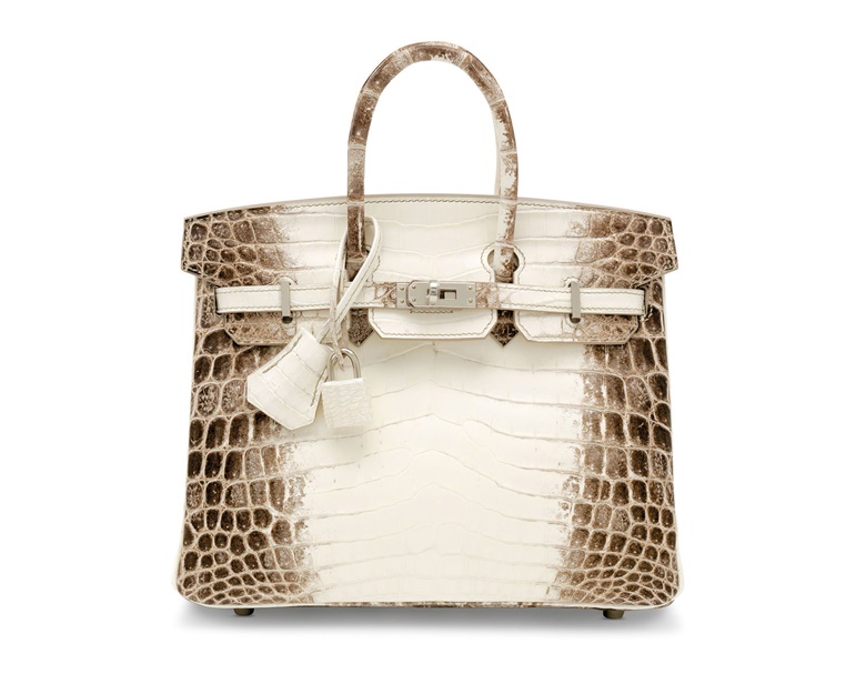 A rare, matte white Himalaya Niloticus Crocodile Birkin 25 with palladium hardware, Hermès, 2020. 25 x 19 x 14 cm. Estimate £60,000-80,000. Offered in Handbags & Accessories Online The London Edition, 3-17 November 2020, Online