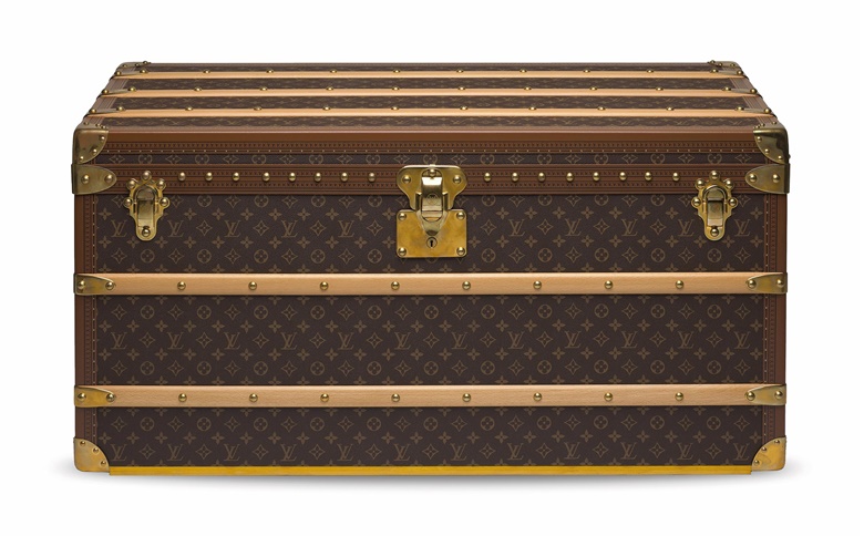 A custom monogram Malle Courrier Lozine 100 trunk with capucine lining and brass hardware, Louis Vuitton, 2010s. 100 w x 48 h x 53 d cm. Estimate HK$80,000-100,000. Offered in Handbags & Accessories on 27 November 2020 at Christie’s in Hong Kong