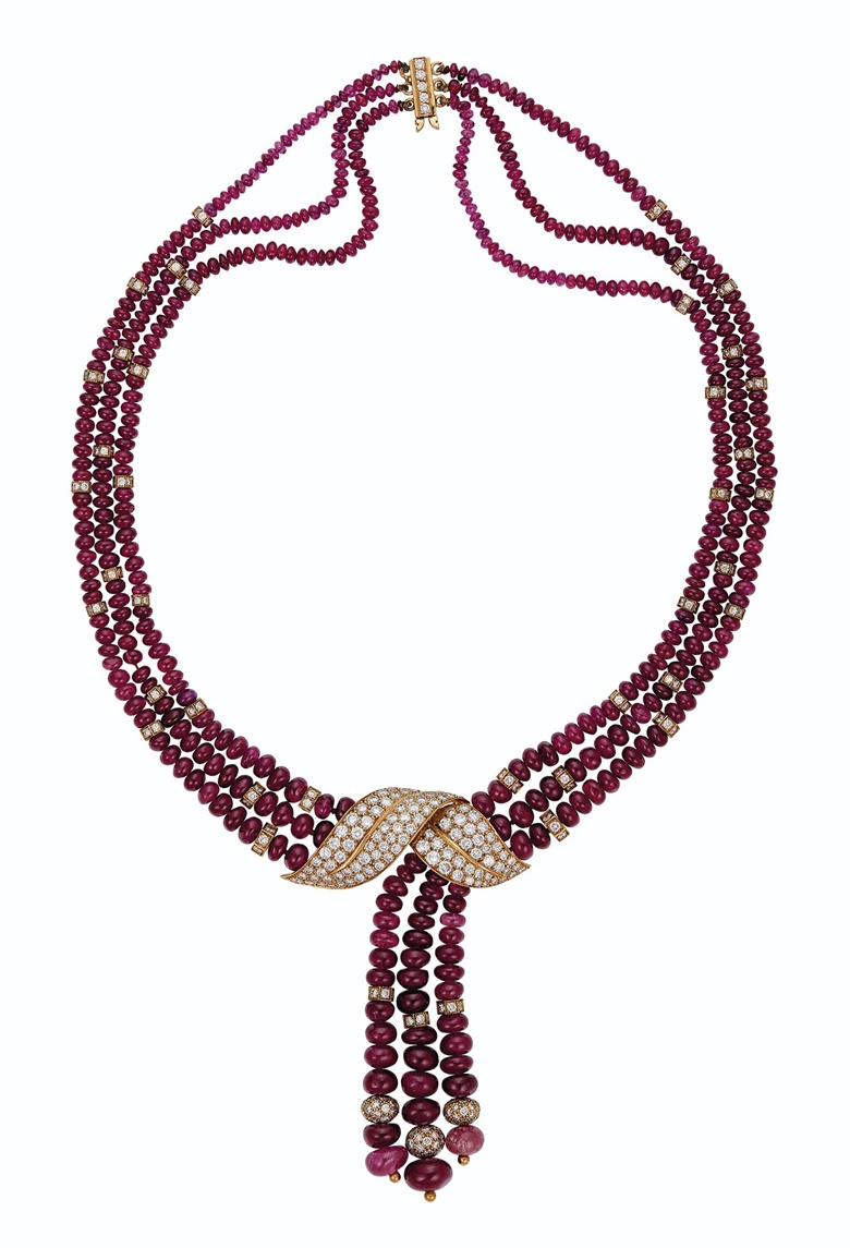 Ruby and diamond necklace, Boucheron. Estimate $12,000-18,000. Offered in Magnificent Jewels on 8 December 2020 at Christie’s in New York